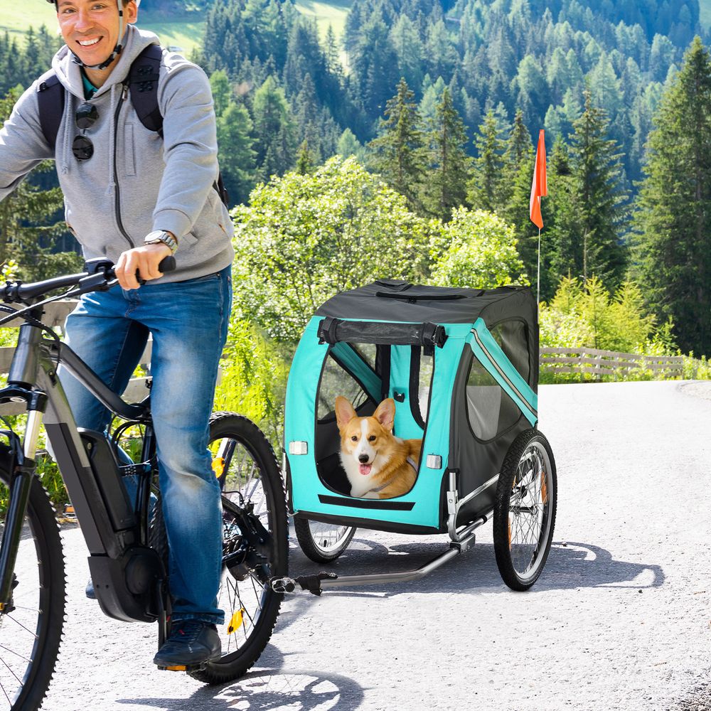 Remorque vélo chien acier pliable tissu oxford sécurité 130x73x90cm - comfortxl pet living