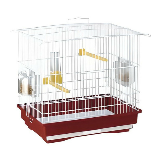Petite cage oiseaux - 2 mangeoires, 2 perchoirs, 1 abreuvoir - ferplast