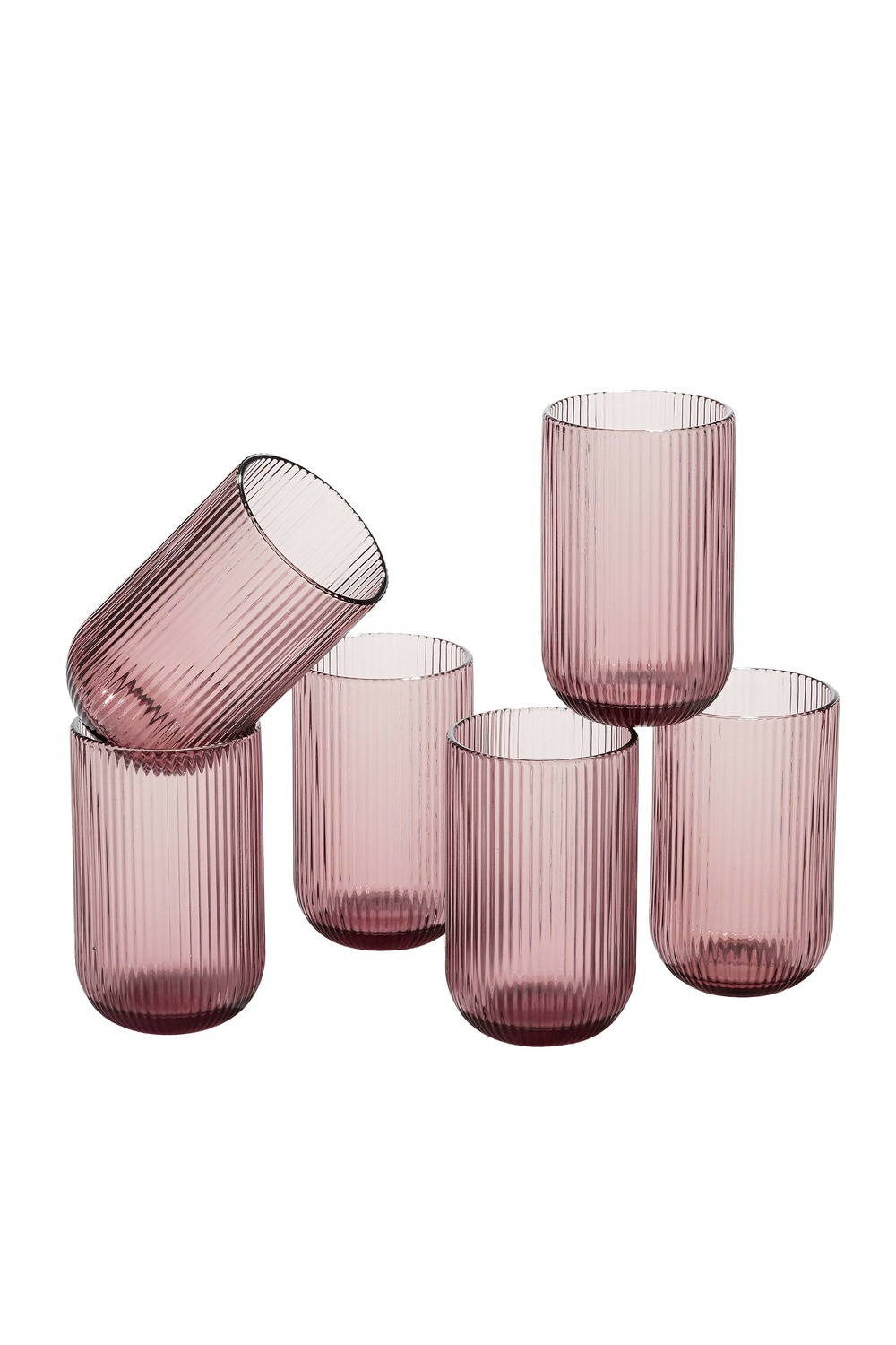 Mica decorations - lot de 6 verres à boire violet 400ml