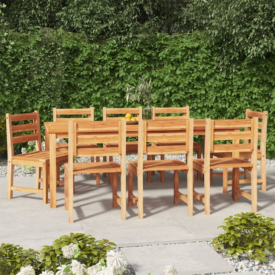 Ensemble à manger de jardin 9 pcs bois de teck solide