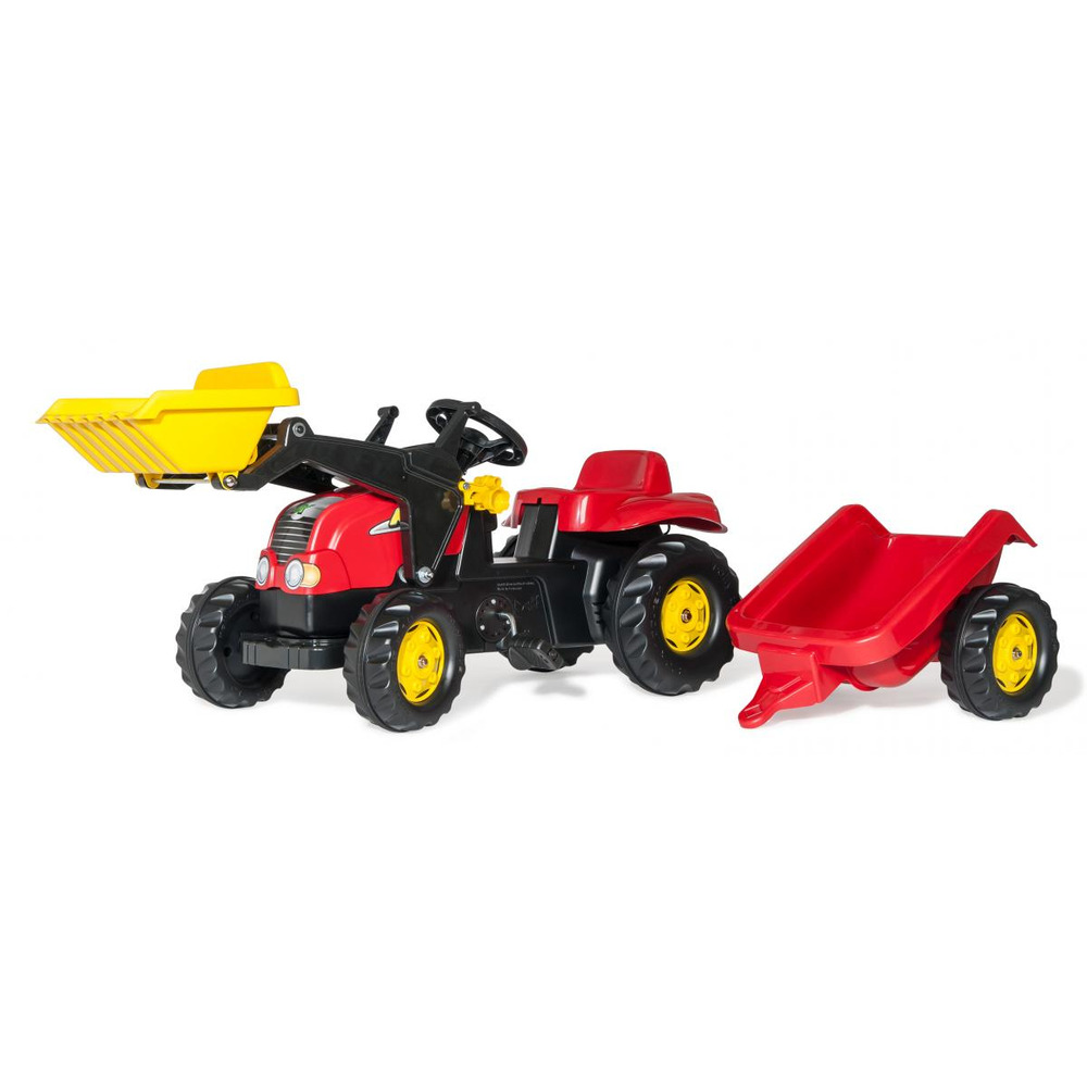 Tracteur a pedales rollykid-x + remorque