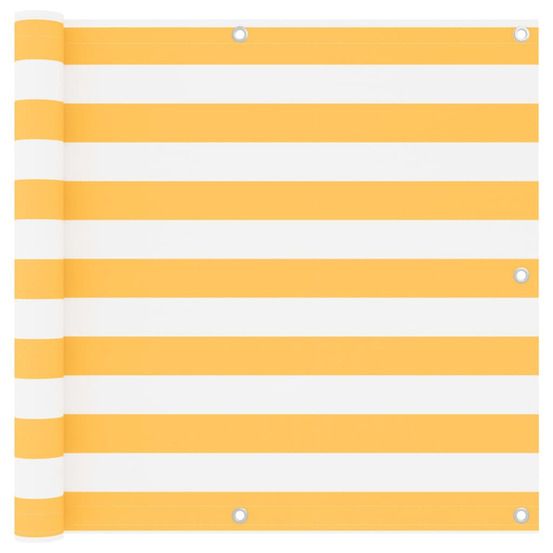 Écran de balcon blanc et jaune 90x500 cm tissu oxford