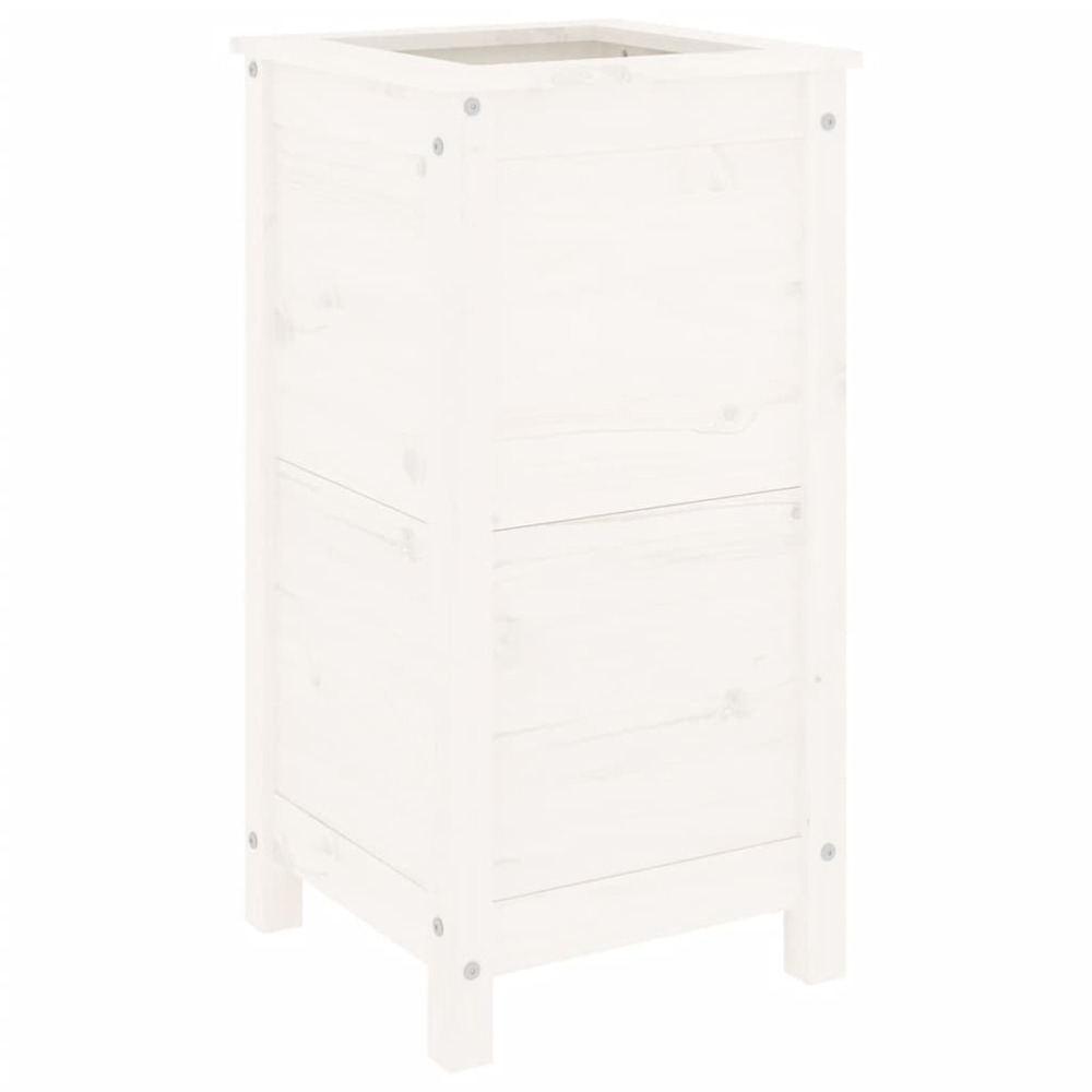 Jardinière bac lit surélevé plantes fleurs terrasse jardin 40 x 40 x 78 cm bois massif de pin blanc