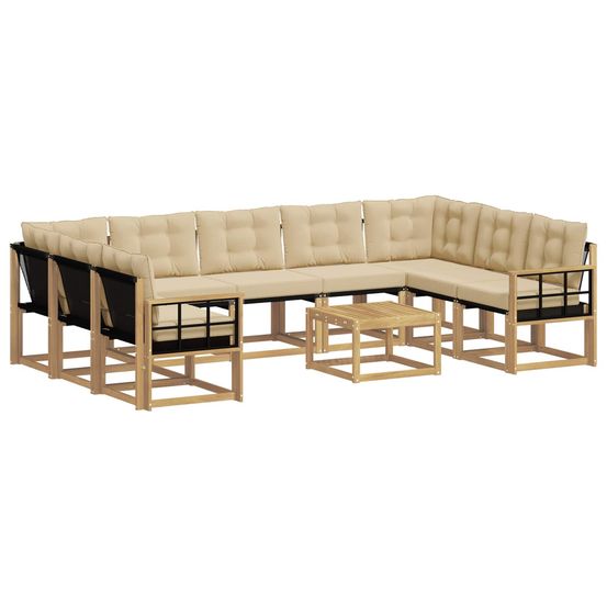 Ensemble de canapés d'extérieur 10 pc blanc et beige