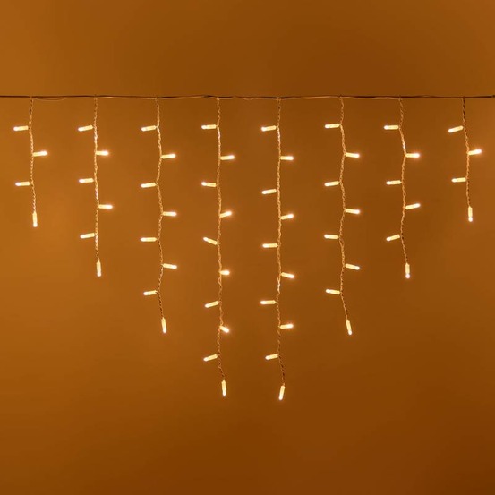 Guirlande stalactite 4,8m h 100cm lumière fixe 168 super led blanc chaud raccordable 230v lotti