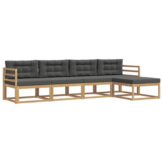 Ensemble de canapés d'extérieur 4 pc blanc et anthracite