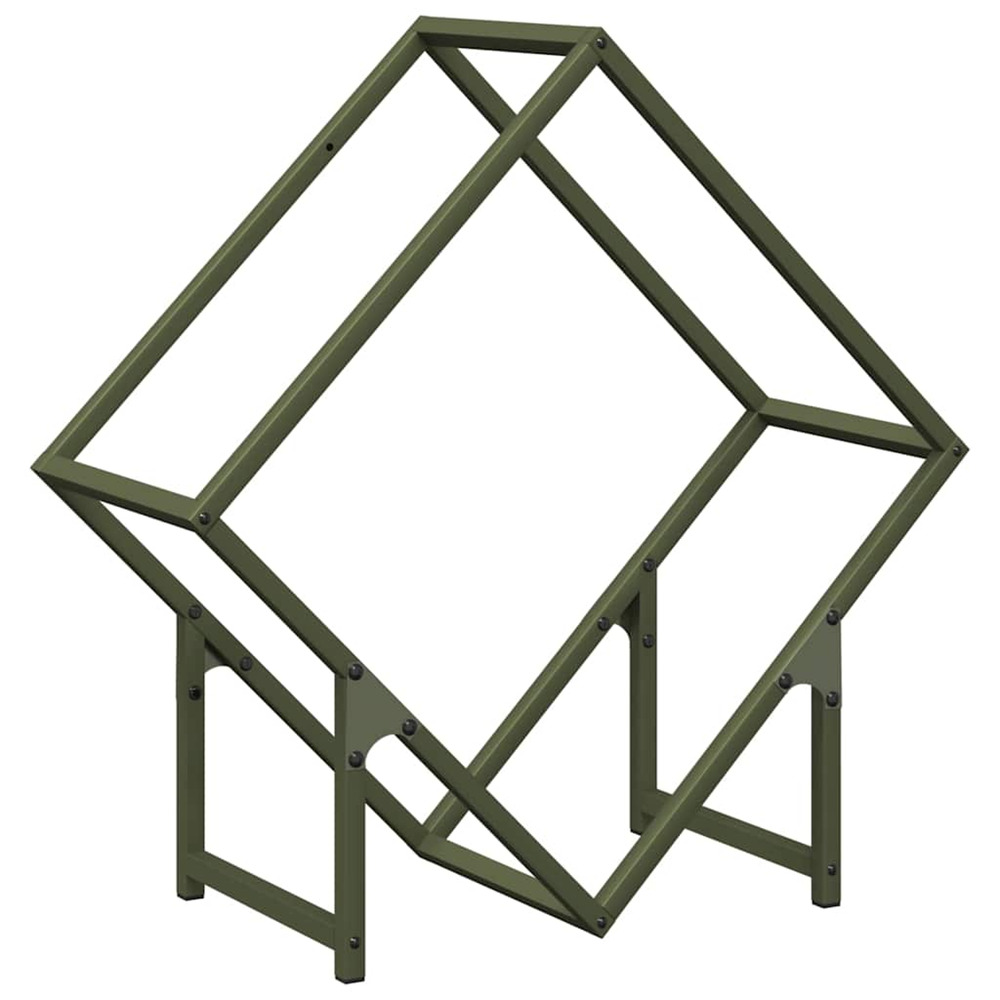 Portant de bois chauffage vert olive 60x25x60 cm