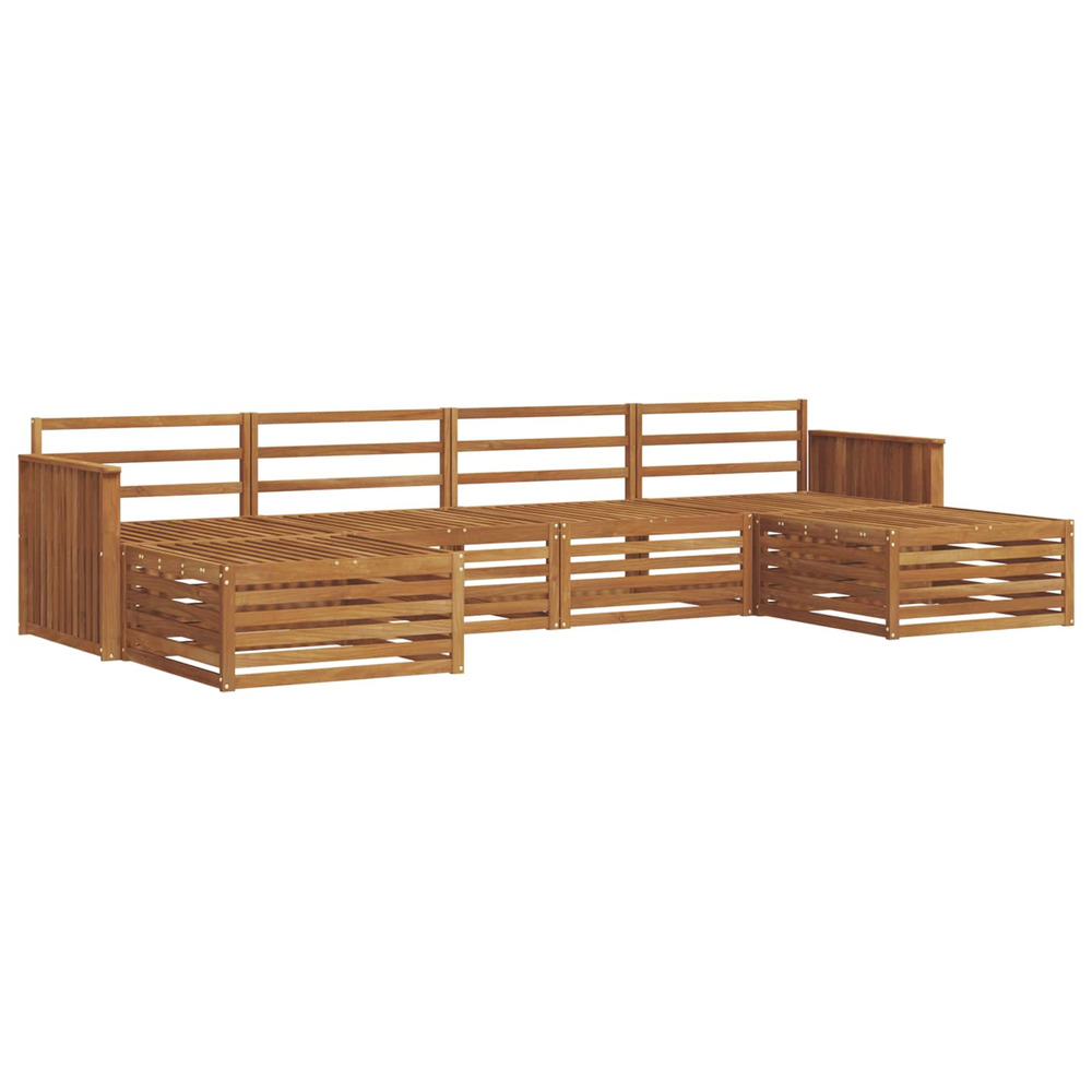 Ensembles de canapés 6 pcs naturel bois d'acacia massif