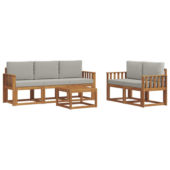 Ensemble de canapés d'extérieur 6 pcs gris naturel et clair