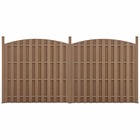 Lot de 2 pièces de clôture barrière brise vue brise vent bois composite wpc demi-cercle arrondi brun 185 x 376 cm