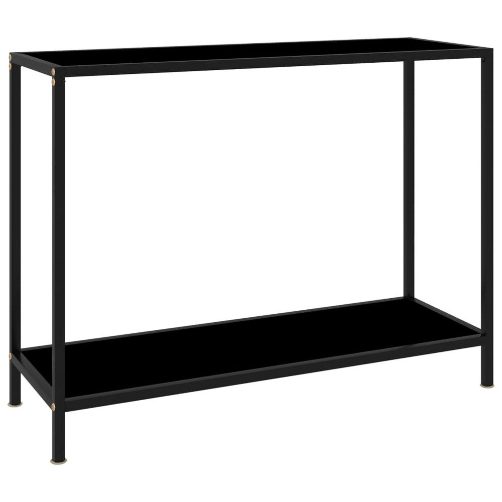Table console noir 100x35x75 cm verre trempé