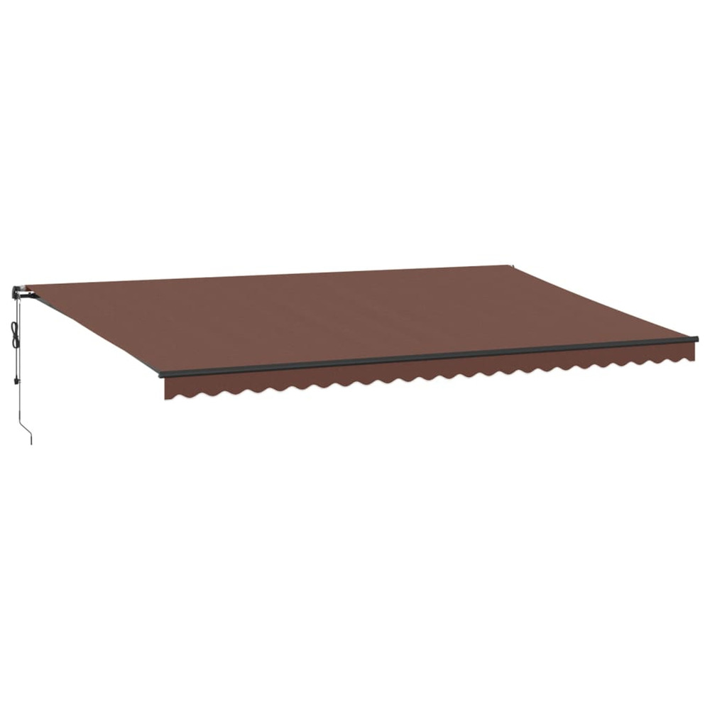 Auvent rétractable automatique avec led marron 600x350 cm