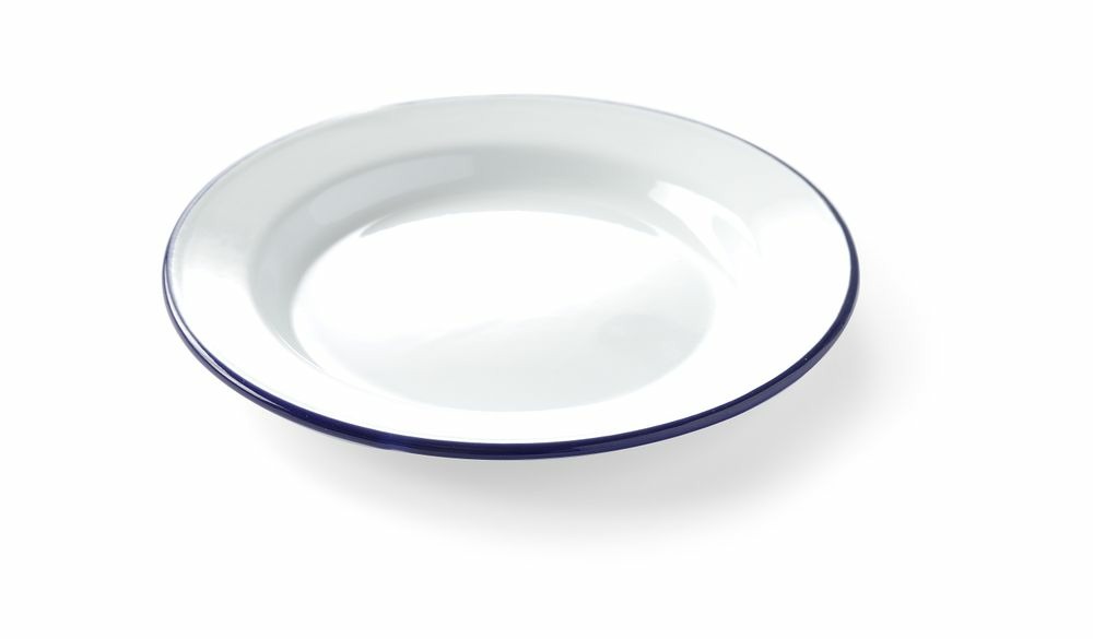 Assiette plate liseret bleu - hendi