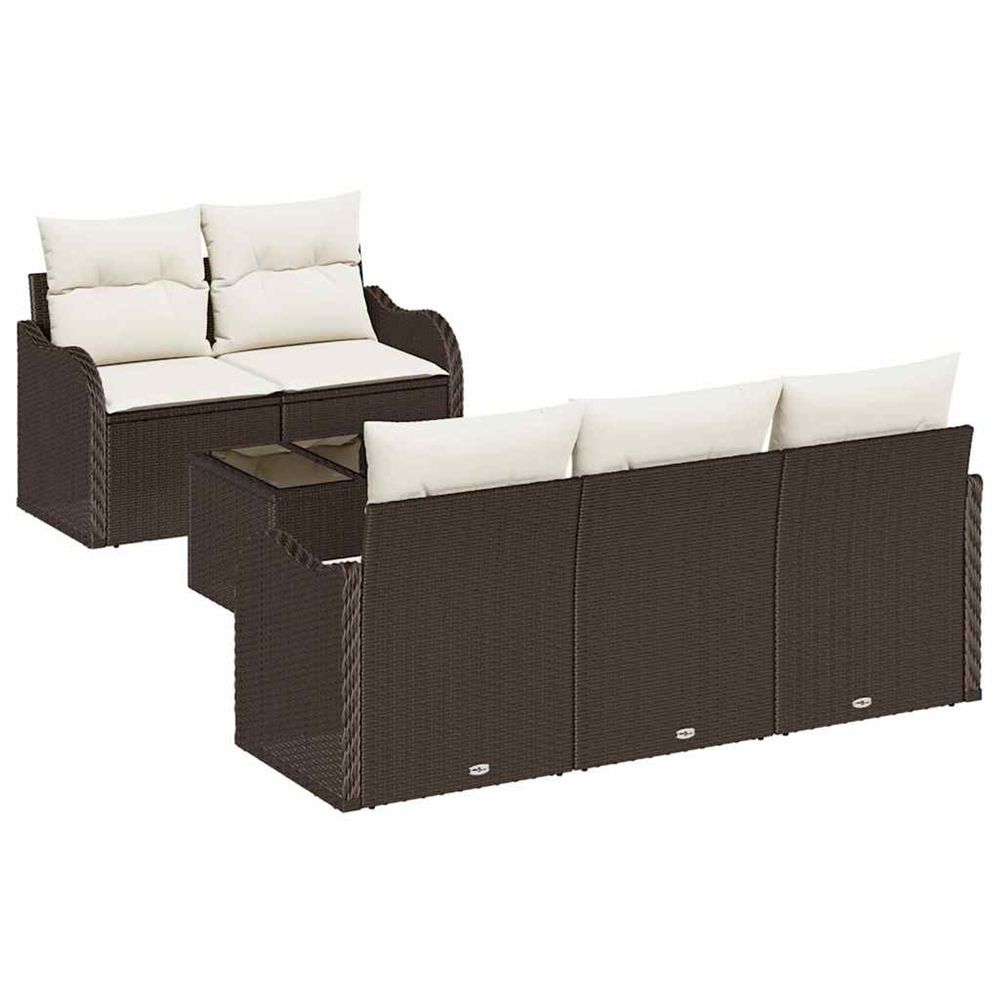 Ensemble de canapé de jardin marron polyrotin