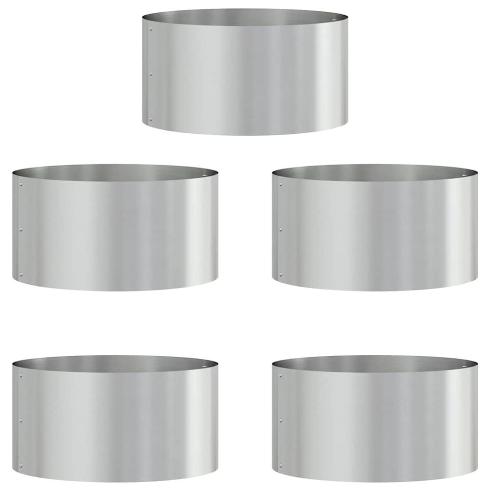 Anneau de jardinière 5 pc argenté 40 x 40 x 20 cm