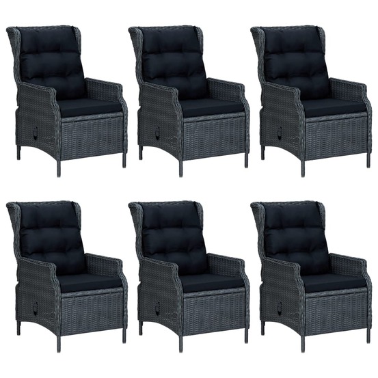 Ensemble à manger de jardin 7 pcs gris foncé