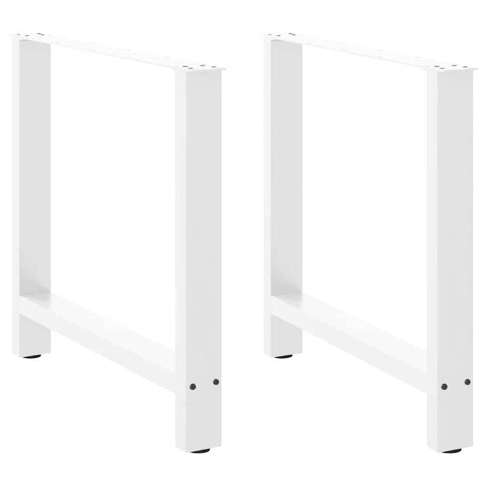 Pieds de table à manger blanc 2 pièces 70 x (72-73) cm acier