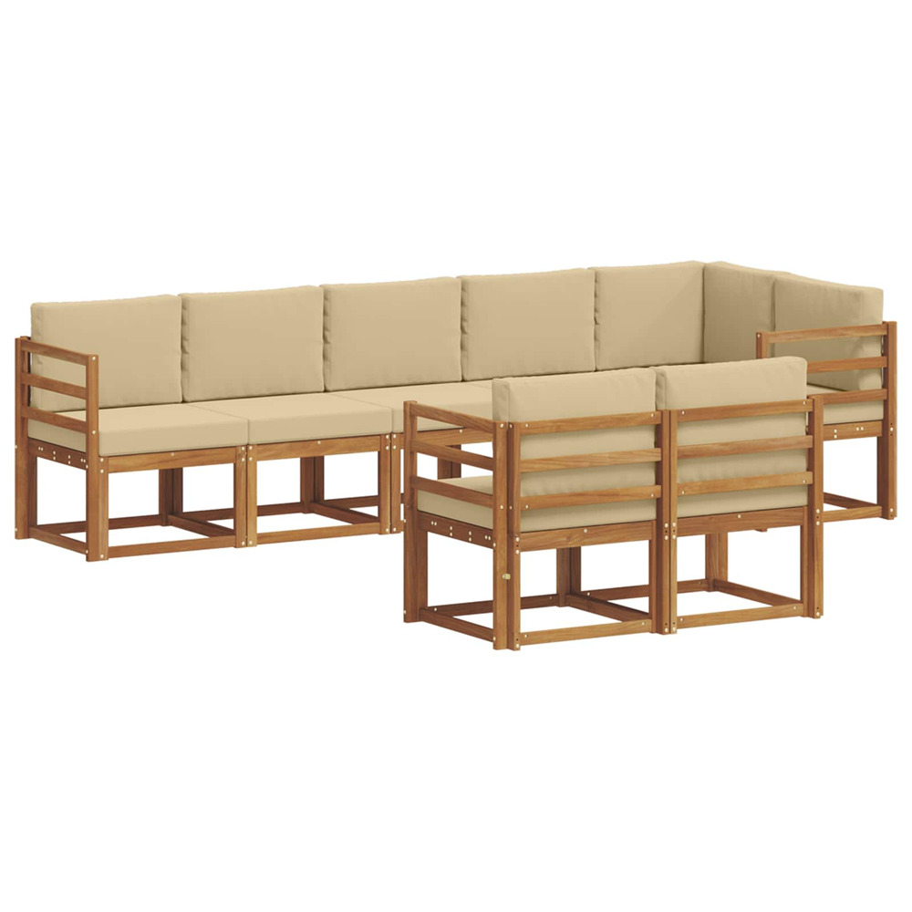 Ensemble de canapés d'extérieur 8 pcs naturel et beige