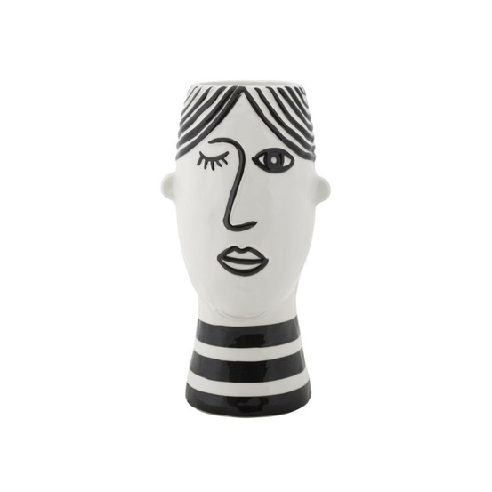 Vase déco visage en porcelaine