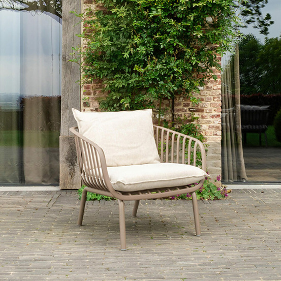 Fauteuil de jardin en résine et acier marron marina