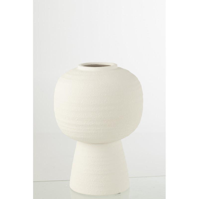 Vase lanterne en céramique blanc 28x28x39.5 cm