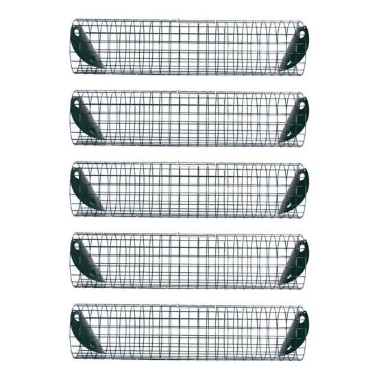 Lot de 5 pièges tubes à lapin en métal ø 15 × 60 cm
