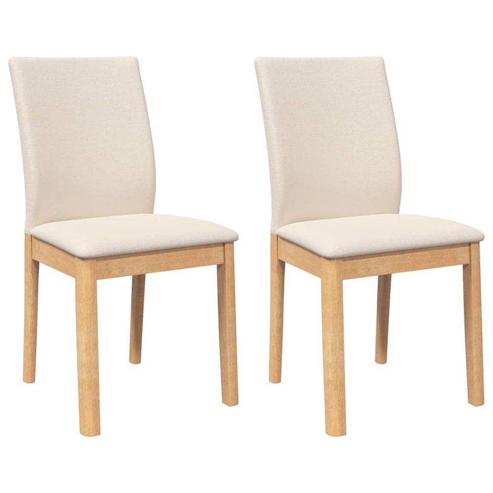 Chaises à manger coussins 2 pcs bois massif caoutchouc
