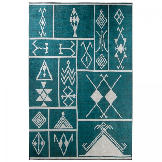Tapis de salon 200x290 lyn11 etnik vert, facile d'entretien