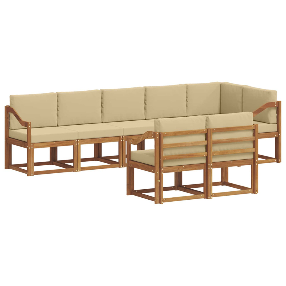 Ensemble de canapés d'extérieur 8 pcs naturel et beige