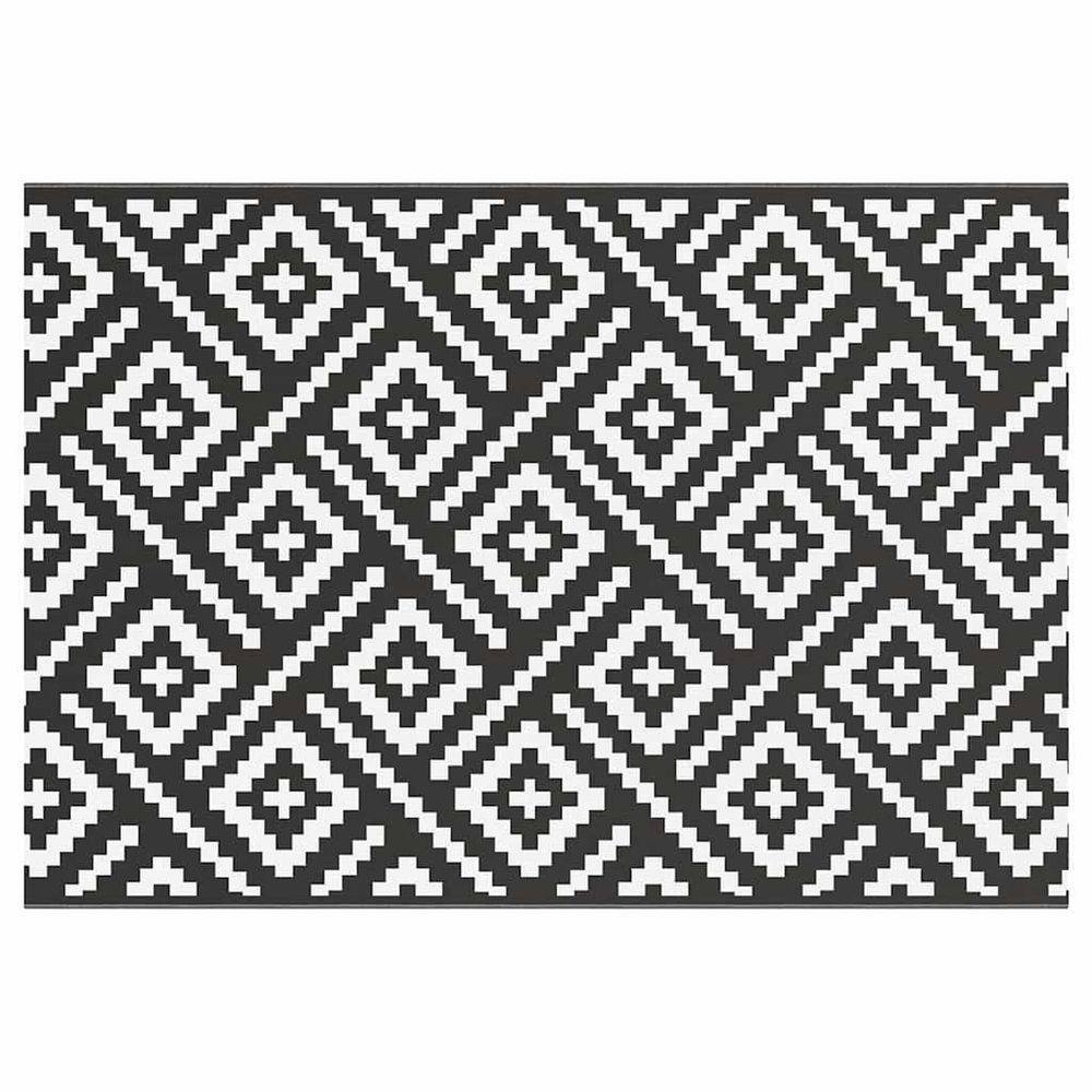 Tapis d'extérieur arakil blanc et noir 160x230 cm pp