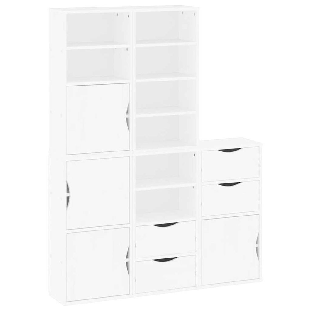 Armoires latérales 5 pcs odda blanc 40x24x79 cm bois massif pin