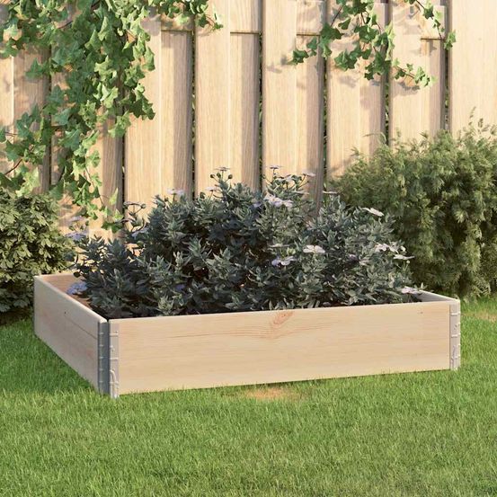 Grand carré potager bois de pin pour jardin terrasse modulable et pliable 100x100 cm
