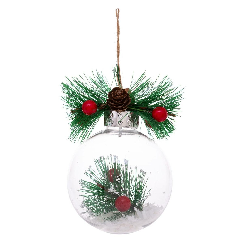 Boule de noël transparent décoration 8 cm