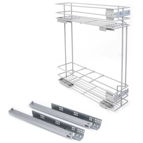 Porte-bouteilles latéral extractible avec fermeture amortie supra