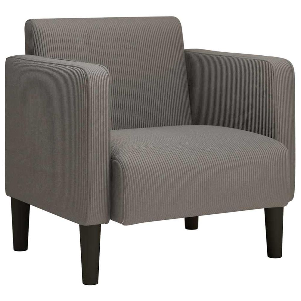 Canapé-chaise accoudoirs gris clair 54 cm tissu velours côtelé