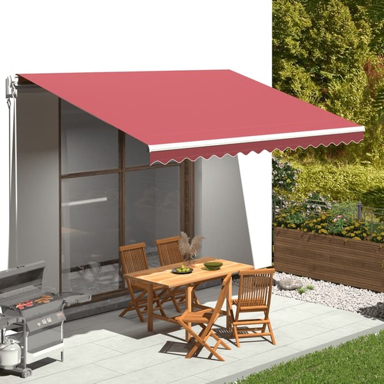 Tissu de remplacement pour auvent bordeaux rouge 4,5x3 m