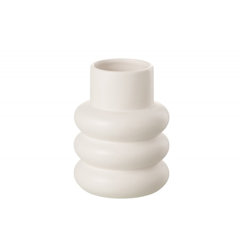 Vase en céramique blanc 12x12x16 cm