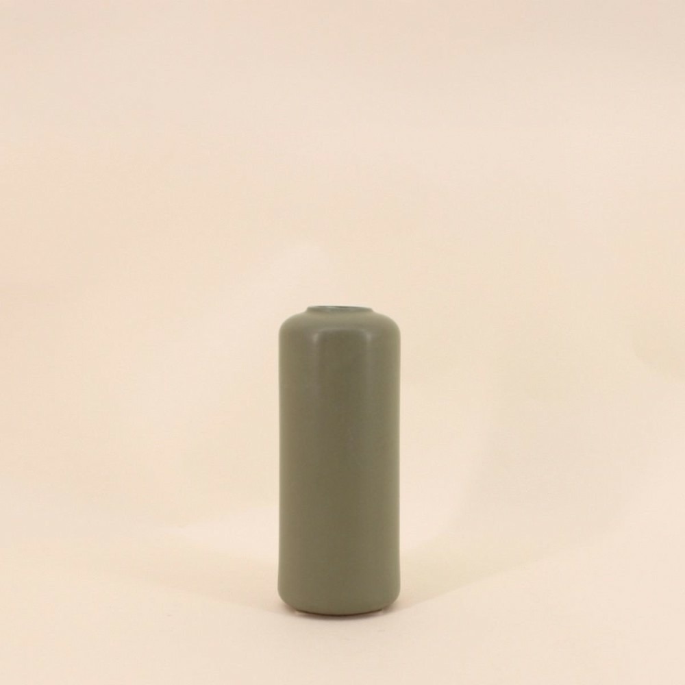 Vase en céramique kaki 20cm, tiaba