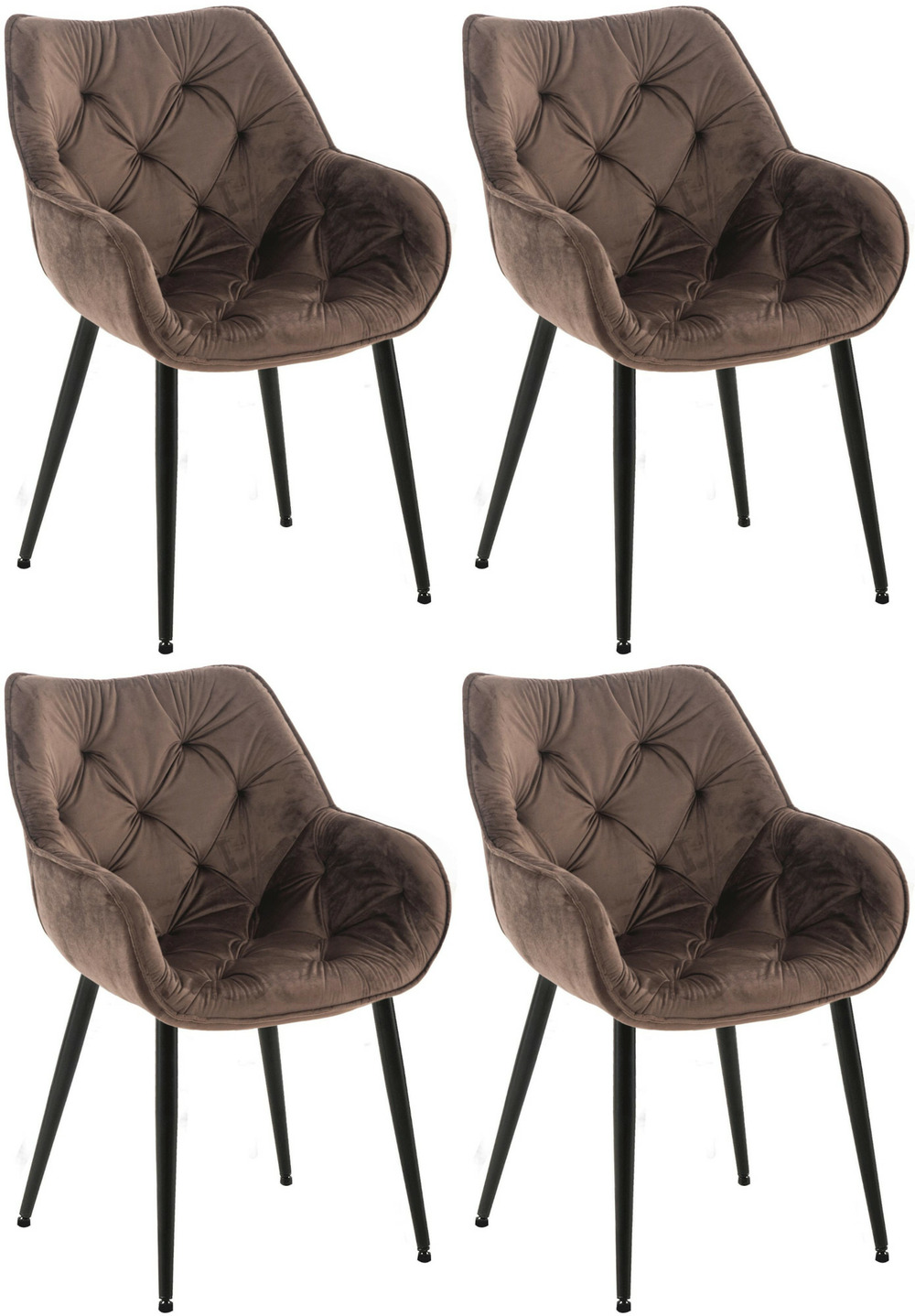 Lot de 4 chaises tanna velours