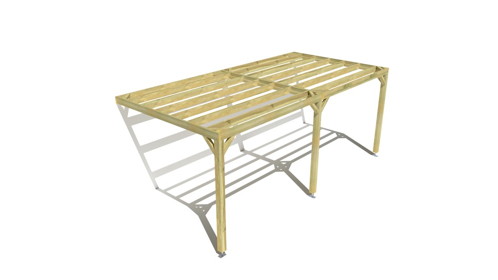 Pergola bois • 6m x 3m • adossée • sens largeur • livraison comprise