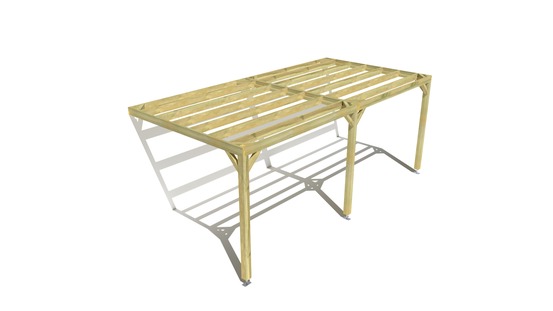 Pergola bois • 6m x 3m • adossée • sens largeur • livraison comprise