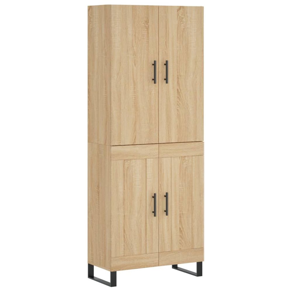 Buffet haut chêne sonoma 69,5x34x180 cm bois d'ingénierie