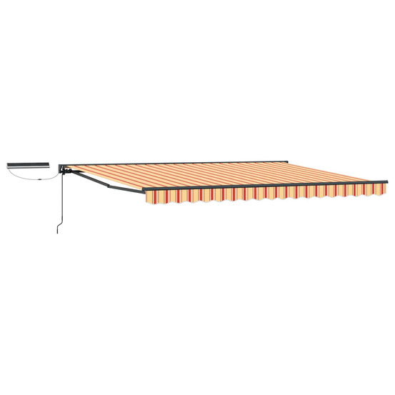 Auvent rétractable électrique jaune et orange 5 × 3,5 m