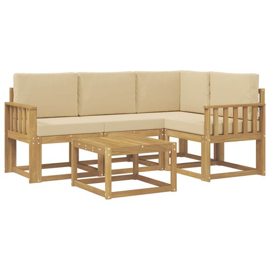 Ensemble de canapés d'extérieur 5 pc blanc et beige