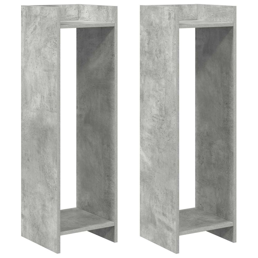 Support de plante 2 pièces gris béton 30 x 30 x 100 cm