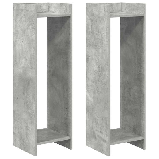 Support de plante 2 pièces gris béton 30 x 30 x 100 cm