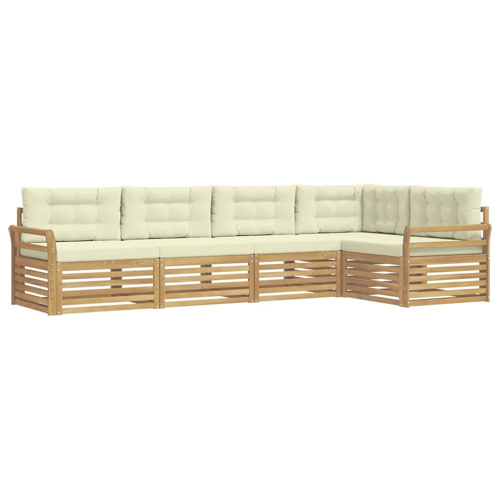 Ensemble de canapés d'extérieur 5 pc blanc et crème polyester