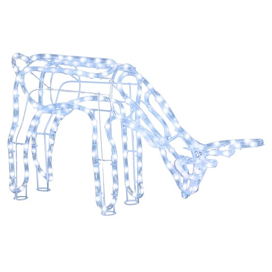 Renne de noël blanc froid 73x31x45 cm