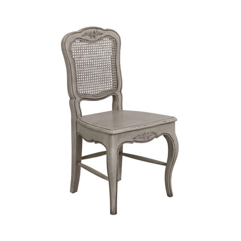 Lot de 2 chaises canné bois gris - château interior's