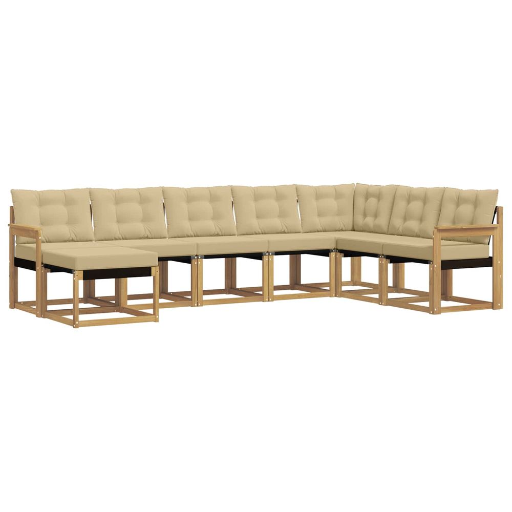 Ensemble de canapés d'extérieur 8 pc blanc et beige